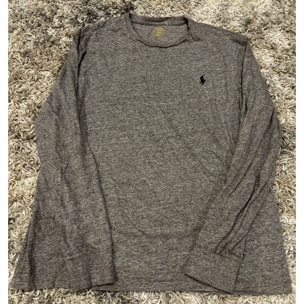 Men's Polo Ralph Lauren Large Gray‎ Long Sleeve Shirt